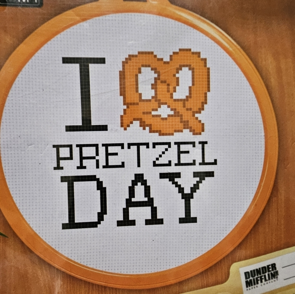 The Office " I love pretzel day" Cross Stitch kit